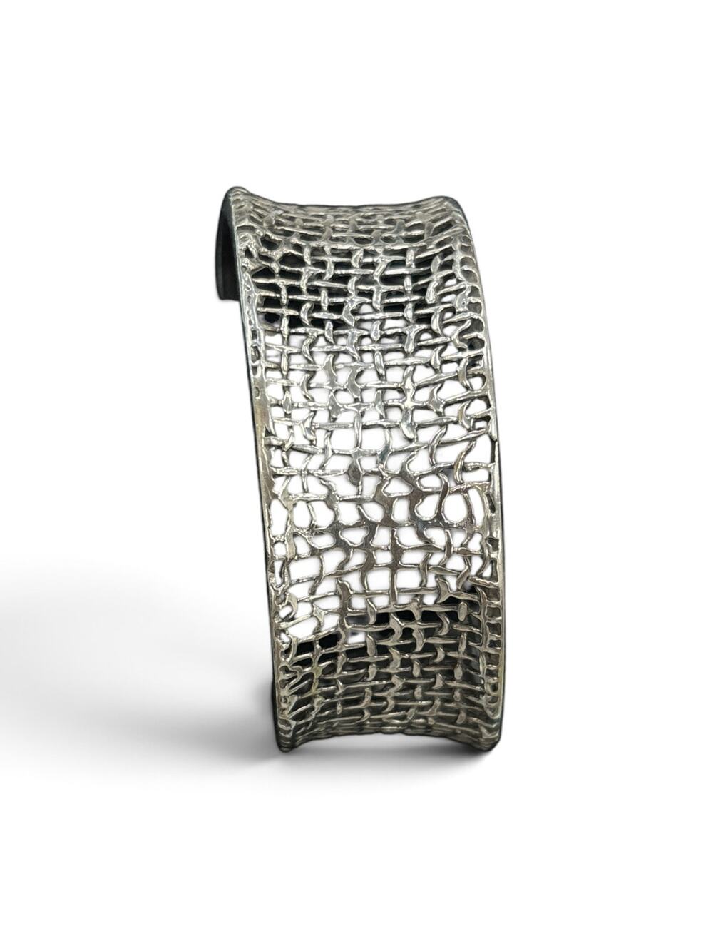 Sterling Silver Mesh Design Cuff